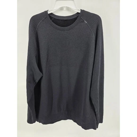 Lululemon Black Textured Crewneck Sweatshirt Mens - Picture 1 of 6